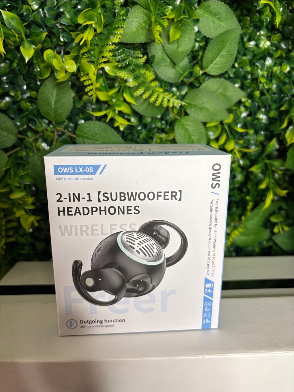 OWS LX-08 2-in-1 Subwoofer Wireless Headphones - Black